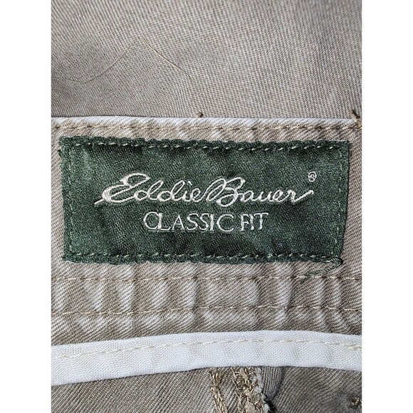 Eddie Bauer Mens Pants 35X30 Cotton Khaki Cream/Gray Outdoor Casual Classic Fit - Picture 3 of 12